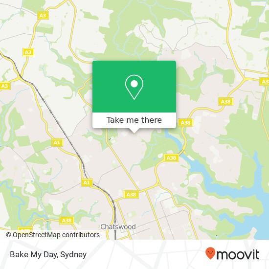 Mapa Bake My Day, 9 Hughes Pl East Lindfield NSW 2070