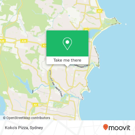 Mapa Koko's Pizza, Harbord Rd Curl Curl NSW 2096