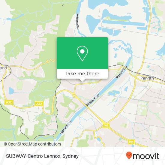 Mapa SUBWAY-Centro Lennox, Emu Plains NSW 2750
