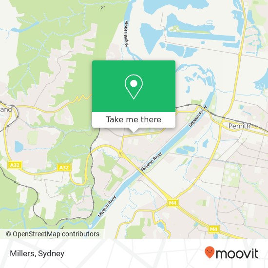 Millers, Emu Plains NSW 2750 map