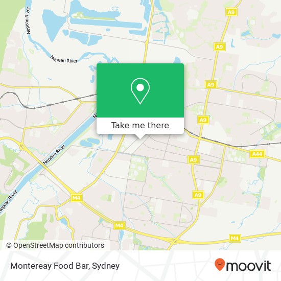 Mapa Montereay Food Bar, 8-40 Station Ln Penrith NSW 2750