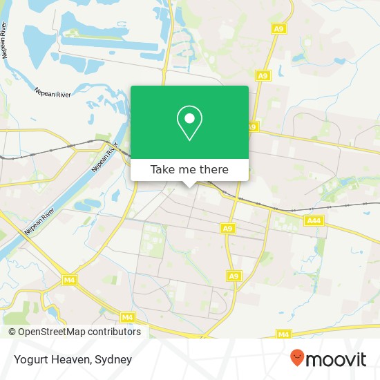 Mapa Yogurt Heaven, 320 High St Penrith NSW 2750