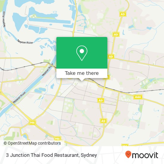 3 Junction Thai Food Restaurant, 375 High St Penrith NSW 2750 map