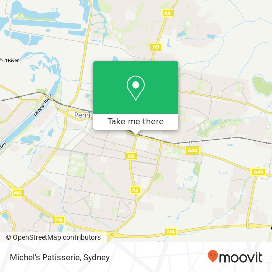Mapa Michel's Patisserie, Penrith NSW 2750