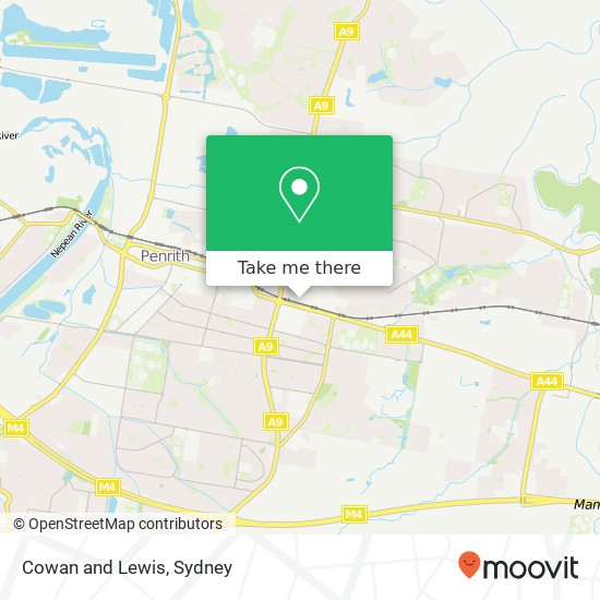 Mapa Cowan and Lewis, 52 Cox Ave Kingswood NSW 2747