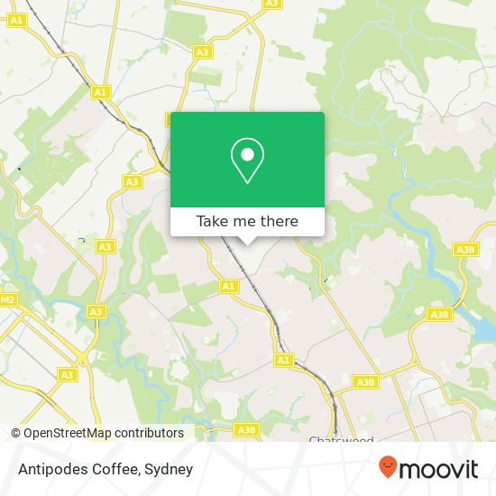 Antipodes Coffee, Lynwood Ave Killara NSW 2071 map