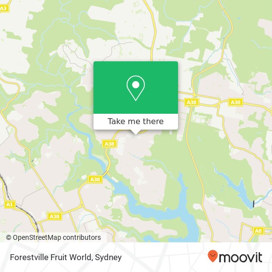 Mapa Forestville Fruit World, 20 The Centre Forestville NSW 2087