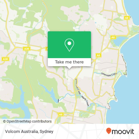 Mapa Volcom Australia, 106 Old Pittwater Rd Brookvale NSW 2100