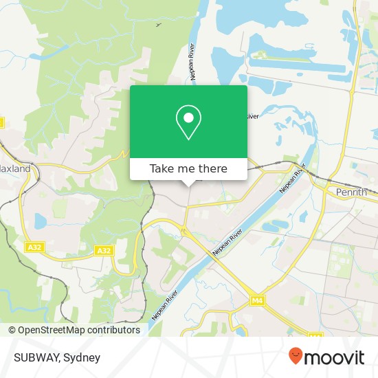 Mapa SUBWAY, Russell St Emu Plains NSW 2750