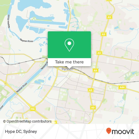 Mapa Hype DC, Station St Penrith NSW 2750