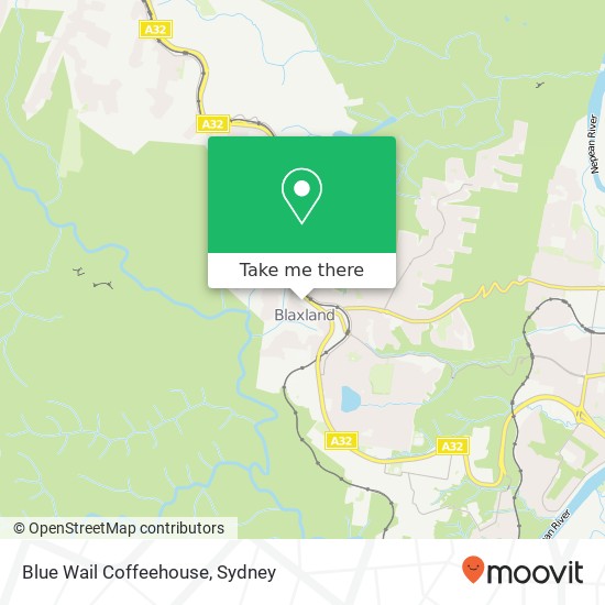 Mapa Blue Wail Coffeehouse, 5 Station St Blaxland NSW 2774