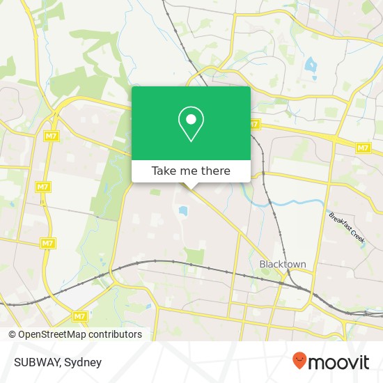 Mapa SUBWAY, Richmond Rd Woodcroft NSW 2767