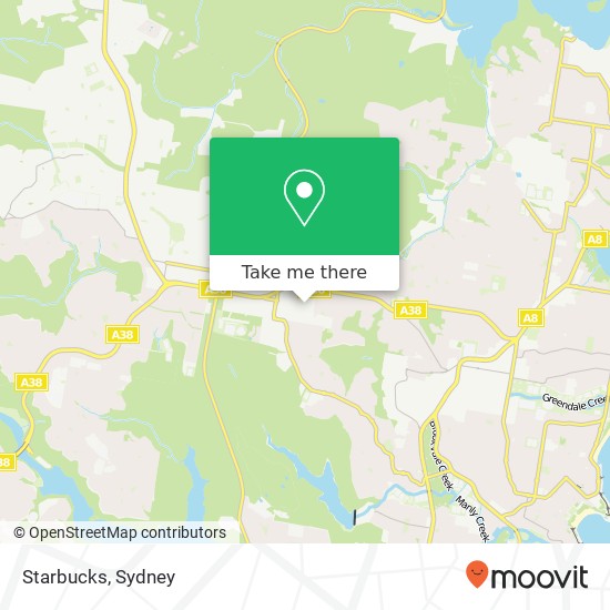 Mapa Starbucks, 14 Rodborough Rd Frenchs Forest NSW 2086