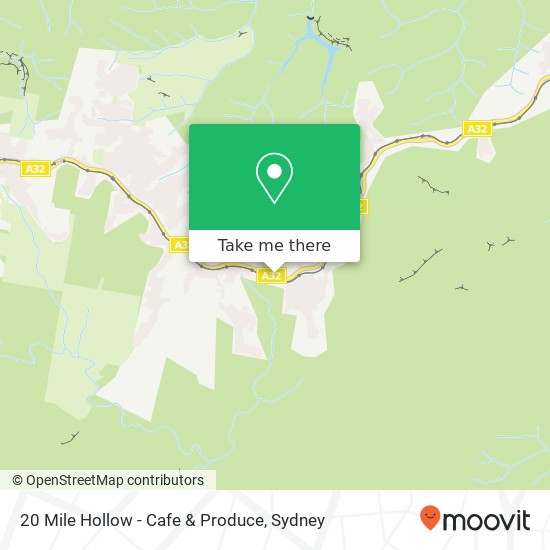 20 Mile Hollow - Cafe & Produce, 68 Great Western Hwy Woodford NSW 2778 map