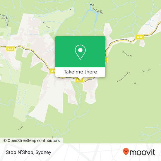 Mapa Stop N'Shop, Great Western Hwy Woodford NSW 2778