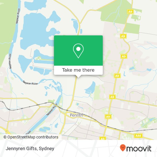 Mapa Jennyren Gifts, 9-12 Lambridge Pl Penrith NSW 2750
