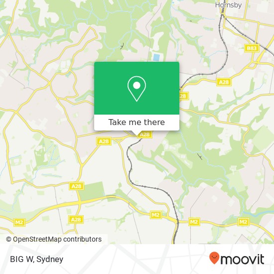 Mapa BIG W, 3 City View Rd Pennant Hills NSW 2120