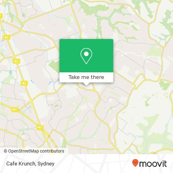 Mapa Cafe Krunch, Gladstone Rd Castle Hill NSW 2154