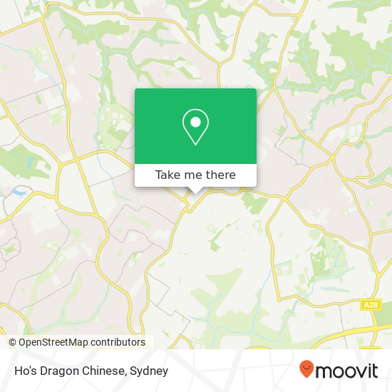 Mapa Ho's Dragon Chinese, Castle St Castle Hill NSW 2154