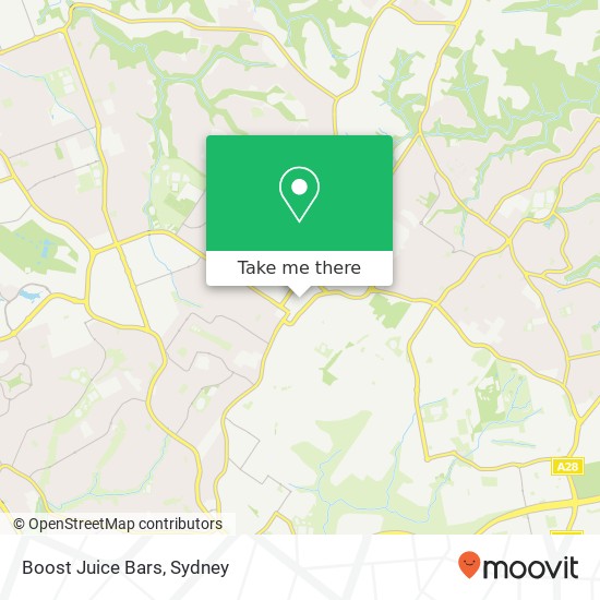 Mapa Boost Juice Bars, Castle St Castle Hill NSW 2154