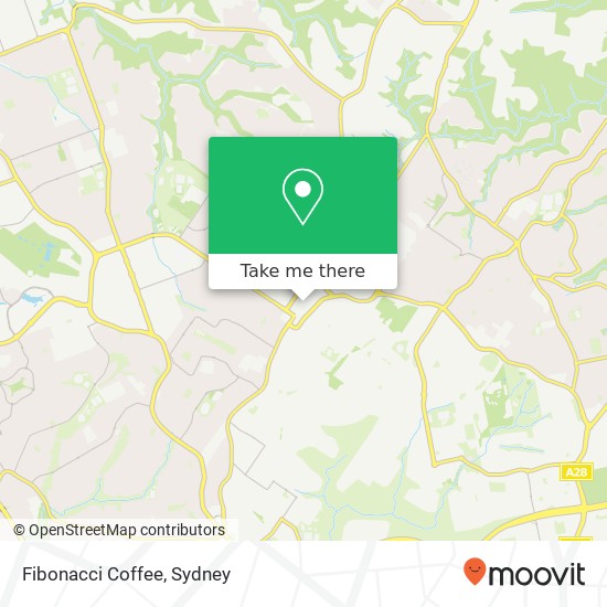 Mapa Fibonacci Coffee, 282 Old Northern Rd Castle Hill NSW 2154
