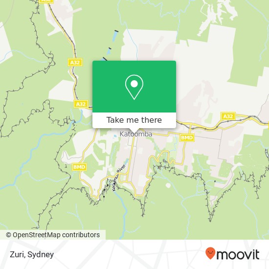 Mapa Zuri, Katoomba St Katoomba NSW 2780