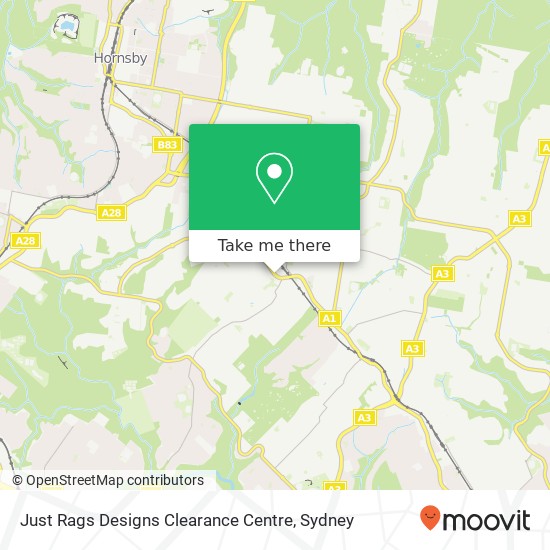 Mapa Just Rags Designs Clearance Centre, Ray St Turramurra NSW 2074