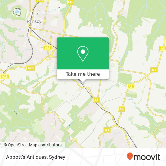 Mapa Abbott's Antiques, 14 Eastern Rd Turramurra NSW 2074