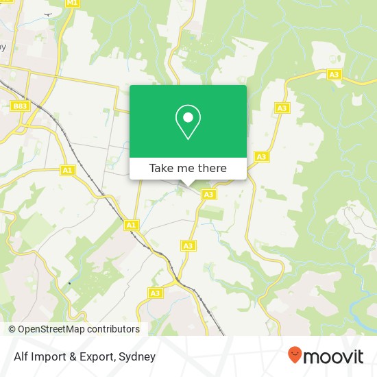 Alf Import & Export, 76 Pentecost Ave Pymble NSW 2073 map