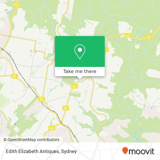 Mapa Edith Elizabeth Antiques, 166-172 Mona Vale Rd St Ives NSW 2075