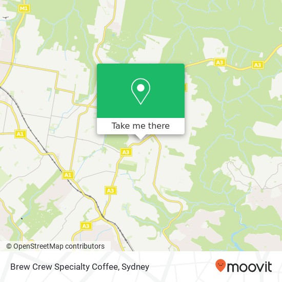 Mapa Brew Crew Specialty Coffee, Durham Ave St Ives NSW 2075