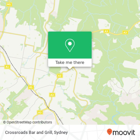 Crossroads Bar and Grill, 235 Mona Vale Rd St Ives NSW 2075 map