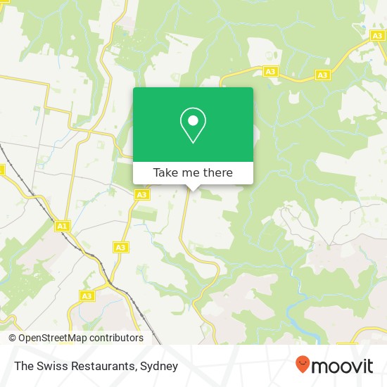 Mapa The Swiss Restaurants, 7 Lancaster Ave St Ives NSW 2075