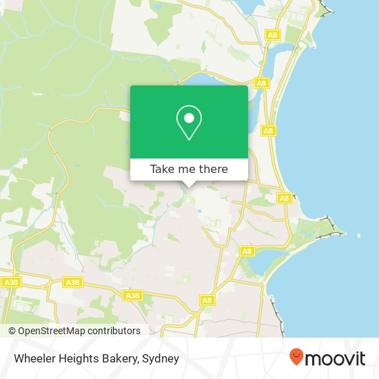 Mapa Wheeler Heights Bakery, 180 South Creek Rd Wheeler Heights NSW 2097
