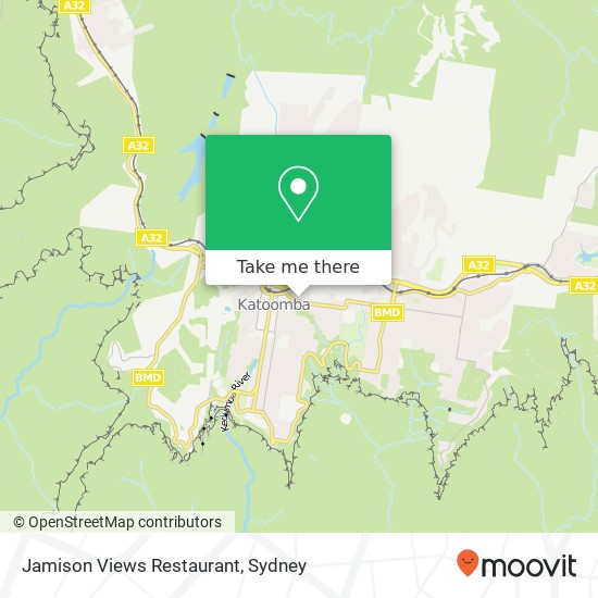 Mapa Jamison Views Restaurant, Glenview St Katoomba NSW 2780