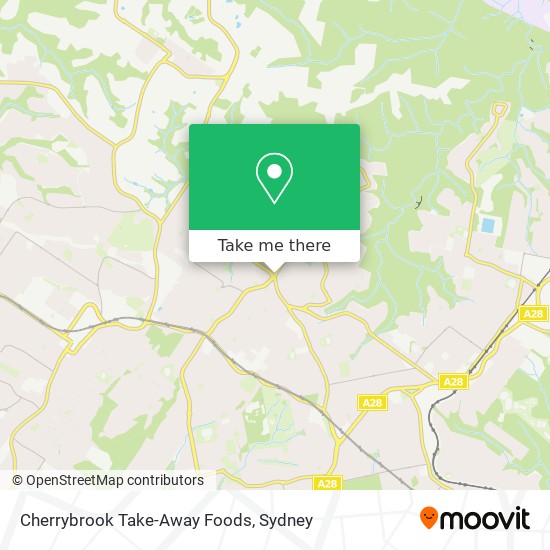 Cherrybrook Take-Away Foods map