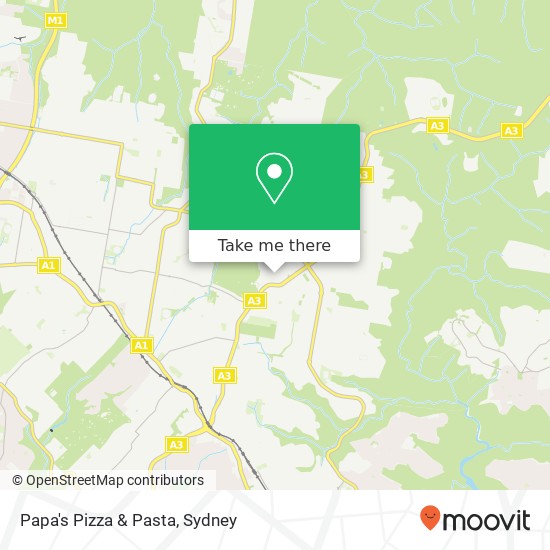 Mapa Papa's Pizza & Pasta, Village Green Pde St Ives NSW 2075