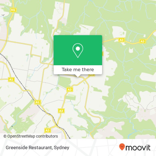 Mapa Greenside Restaurant, 100 Killeaton St St Ives NSW 2075