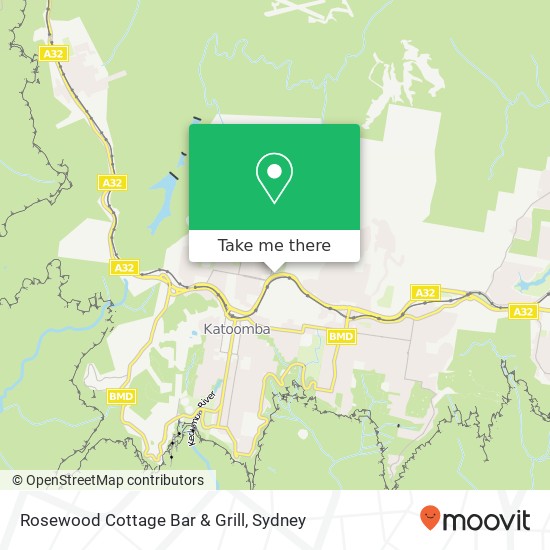 Mapa Rosewood Cottage Bar & Grill, Great Western Hwy Katoomba NSW 2780