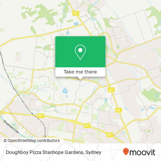 Mapa Doughboy Pizza Stanhope Gardens, Sentry Dr Stanhope Gardens NSW 2768