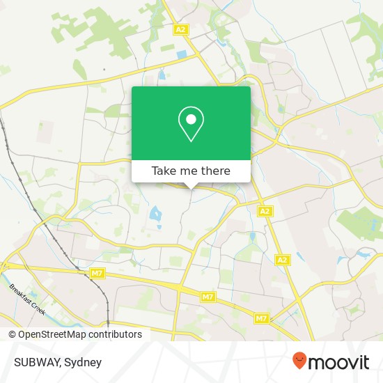 SUBWAY, Sentry Dr Stanhope Gardens NSW 2768 map