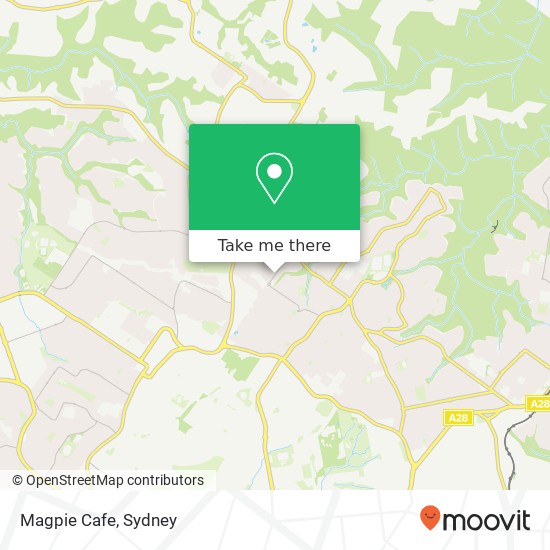 Mapa Magpie Cafe, David Rd Castle Hill NSW 2154