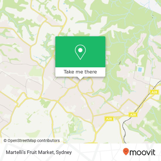 Mapa Martelli's Fruit Market, 28 Shepherds Dr Cherrybrook NSW 2126