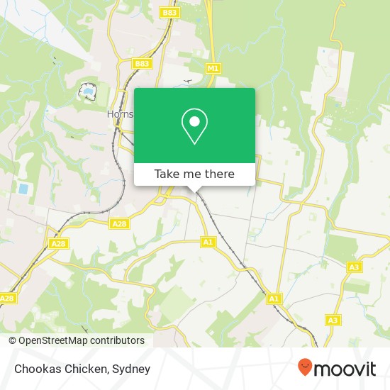 Mapa Chookas Chicken, 16 Railway Ave Wahroonga NSW 2076