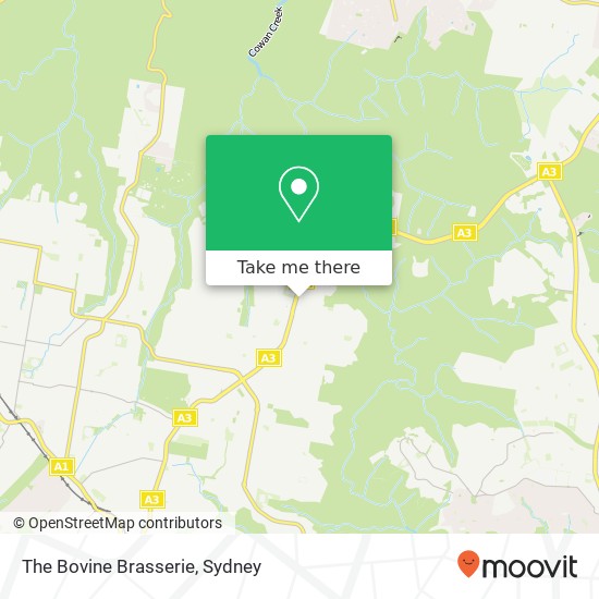 The Bovine Brasserie, 351 Mona Vale Rd St Ives NSW 2075 map