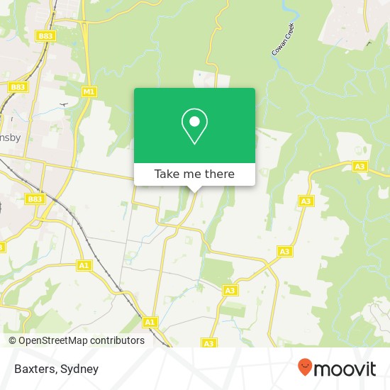 Baxters, Bobbin Head Rd North Turramurra NSW 2074 map