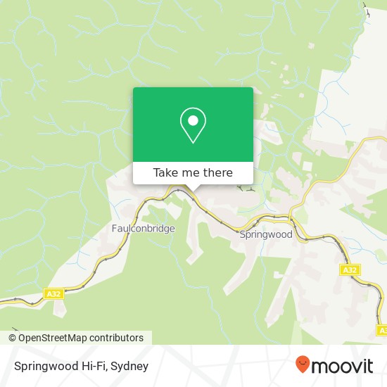 Mapa Springwood Hi-Fi, 459 Great Western Hwy Faulconbridge NSW 2776