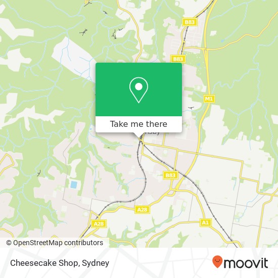 Mapa Cheesecake Shop, 151 Peats Ferry Rd Hornsby NSW 2077
