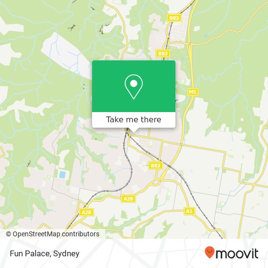 Fun Palace, Hunter St Hornsby NSW 2077 map