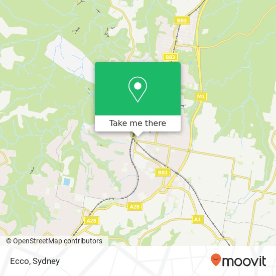 Mapa Ecco, Hunter St Hornsby NSW 2077